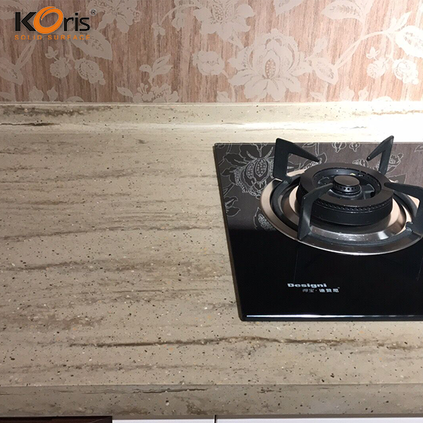 Подгоняйте верхнюю часть работы акрилового камня твердой поверхности цвета прочную искусственную каменную
